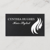 ブラックレザー | ヘアーロゴ 名刺 (正面)