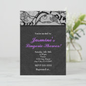 ブラックレザー&レースランジェリーシャワー招待状 招待状 (スタンド正面)