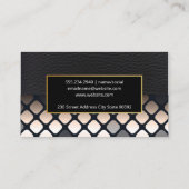 ブラックレザー |幾何学的パターン 名刺 (裏面)