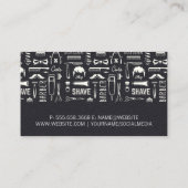 ブラックレザー | 美容師イラスト 名刺 (裏面)