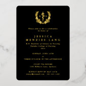 ブラックレジスタントナースアスレピウス+ローレルリース 箔招待状 (正面)