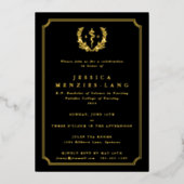 ブラックレジスタントナースアスレピウス+ローレルリース 箔招待状 (正面)