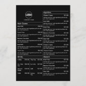 ブラックレストランテーブルメニューカードフラットメニュー メニュー (正面)
