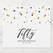 ブラックレタリングフィフティ |第50回バースデーパーティー ビールラベル (シングルラベル)