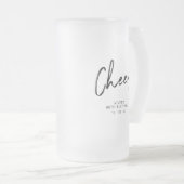 ブラックレタリング応援大人の誕生日パーティーのお願い フロストグラスビールジョッキ (正面右)