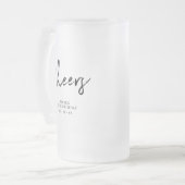 ブラックレタリング応援大人の誕生日パーティーのお願い フロストグラスビールジョッキ (正面左)