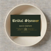 ブラックレターエレガントブライダルシャワーフォイル招待状 箔招待状