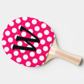 ブラックレターモノグラム水玉模様 卓球ラケット (横)