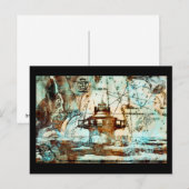 ブラックレッジライトハウスアンドマップ ポストカード (正面/裏面)