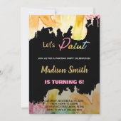 ブラックレッズ絵を描誕生日招待状 招待状 (正面)