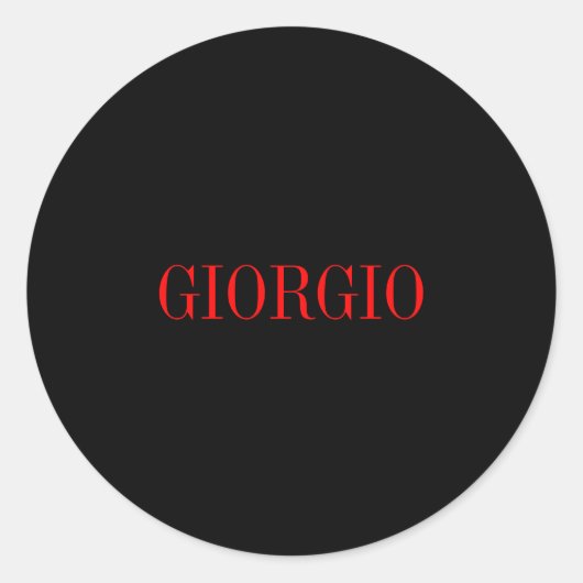 ブラックレッドあなたの名前ミニマリスト個人モダン ラウンドシール (正面)