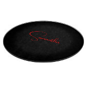 ブラックレッドあなたの名前ミニマリスト書モダン道 カッティングボード (角)