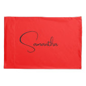 ブラックレッドあなたの名前ミニマリスト書モダン道 枕カバー (裏面)