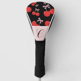 ブラックレッドさくらんぼピンクボウコケットコテージシック ゴルフヘッドカバー