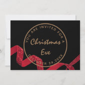 ブラックレッドのクリスマスイブのディナーと冬 招待状 (正面)