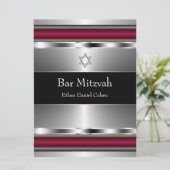 ブラックレッドのスターダビッド バー ミツバ 招待状 (スタンド正面)