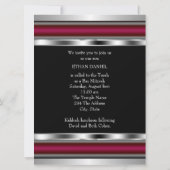 ブラックレッドのスターダビッド バー ミツバ 招待状 (裏面)