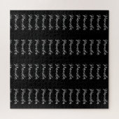 ブラックレッドのミニマリストの追加パーソナライズされた名 ジグソーパズル (横)