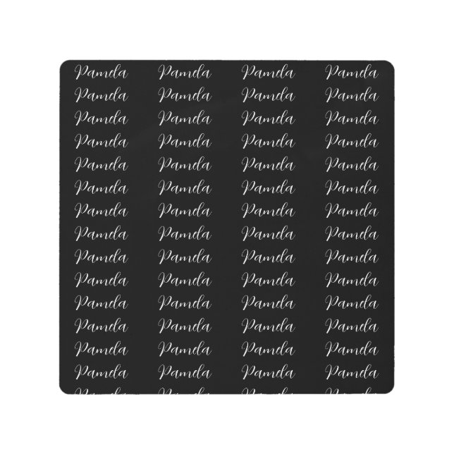 ブラックレッドのミニマリストの追加パーソナライズされた名 メタルプリント (正面)