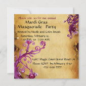 ブラックレッドの道化師マスク,羊皮紙の仮面舞踏会 招待状 (裏面)