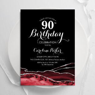 ブラックレッドアガテ90誕生日 招待状