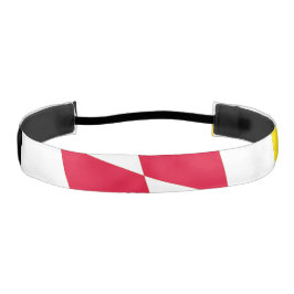 ブラックレッドイエローブルーバイエルダイヤモンド国旗のパターン アスレチックヘッドバンド