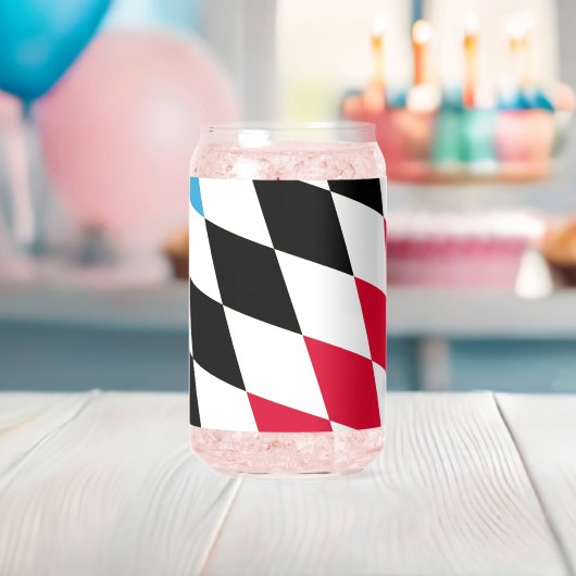 ブラックレッドイエローブルーバイエルダイヤモンド国旗のパターン ガラス缶 (インサイチュ (ベビーシャワー))