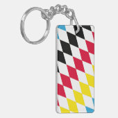 ブラックレッドイエローブルーバイエルダイヤモンド国旗のパターン キーホルダー (正面左)