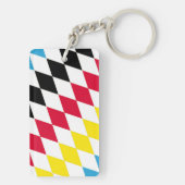 ブラックレッドイエローブルーバイエルダイヤモンド国旗のパターン キーホルダー (裏面)