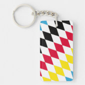ブラックレッドイエローブルーバイエルダイヤモンド国旗のパターン キーホルダー (正面)