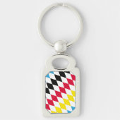 ブラックレッドイエローブルーバイエルダイヤモンド国旗のパターン キーホルダー (正面)