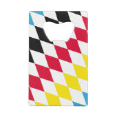 ブラックレッドイエローブルーバイエルダイヤモンド国旗のパターン クレジットカード栓抜き (裏面)