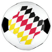 ブラックレッドイエローブルーバイエルダイヤモンド国旗のパターン サッカーボール (回転)