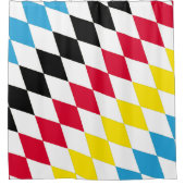 ブラックレッドイエローブルーバイエルダイヤモンド国旗のパターン シャワーカーテン (正面)