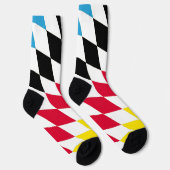 ブラックレッドイエローブルーバイエルダイヤモンド国旗のパターン ソックス (右)
