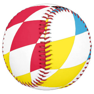 ブラックレッドイエローブルーバイエルダイヤモンド国旗のパターン ソフトボール