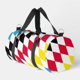 ブラックレッドイエローブルーバイエルダイヤモンド国旗のパターン ダッフルバッグ