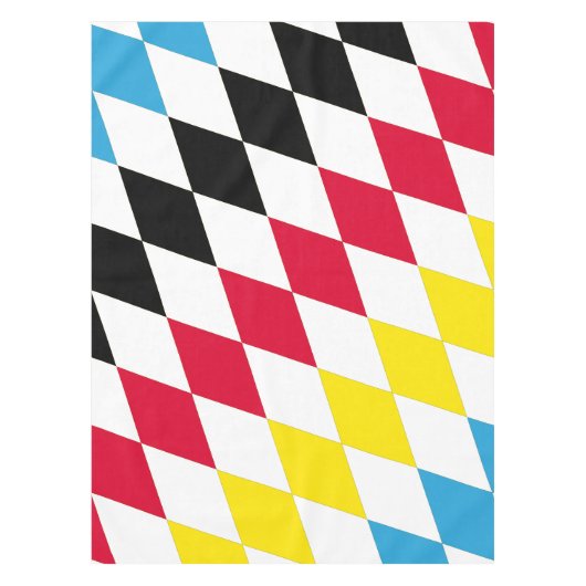 ブラックレッドイエローブルーバイエルダイヤモンド国旗のパターン テーブルクロス (正面)