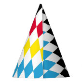 ブラックレッドイエローブルーバイエルダイヤモンド国旗のパターン パーティーハット (裏面)