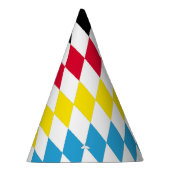 ブラックレッドイエローブルーバイエルダイヤモンド国旗のパターン パーティーハット (右)