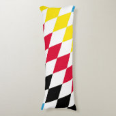 ブラックレッドイエローブルーバイエルダイヤモンド国旗のパターン ボディピロー (正面縦)