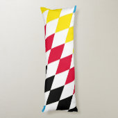 ブラックレッドイエローブルーバイエルダイヤモンド国旗のパターン ボディピロー (裏面 (縦))