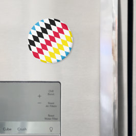 ブラックレッドイエローブルーバイエルダイヤモンド国旗のパターン マグネット