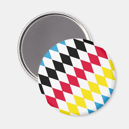 ブラックレッドイエローブルーバイエルダイヤモンド国旗のパターン マグネット (正面/裏面)