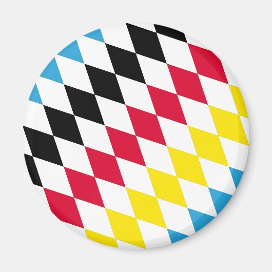 ブラックレッドイエローブルーバイエルダイヤモンド国旗のパターン マグネット (正面)