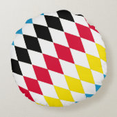 ブラックレッドイエローブルーバイエルダイヤモンド国旗のパターン ラウンドクッション (裏面)