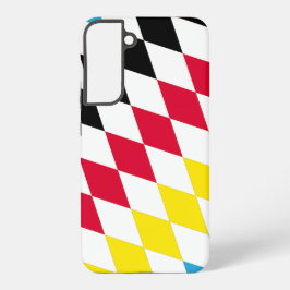 ブラックレッドイエローブルーバイエルダイヤモンド国旗のパターン SAMSUNG GALAXY S22+ケース