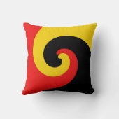 ブラックレッドイエローレトロ絵画ズ抽象芸術アート クッション (裏面)