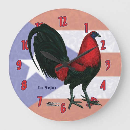 ブラックレッドガロ時計 ラージ壁時計 (正面)