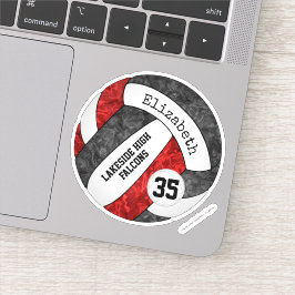 ブラックレッドガールズバレーボールwスクールマスコット名 シール